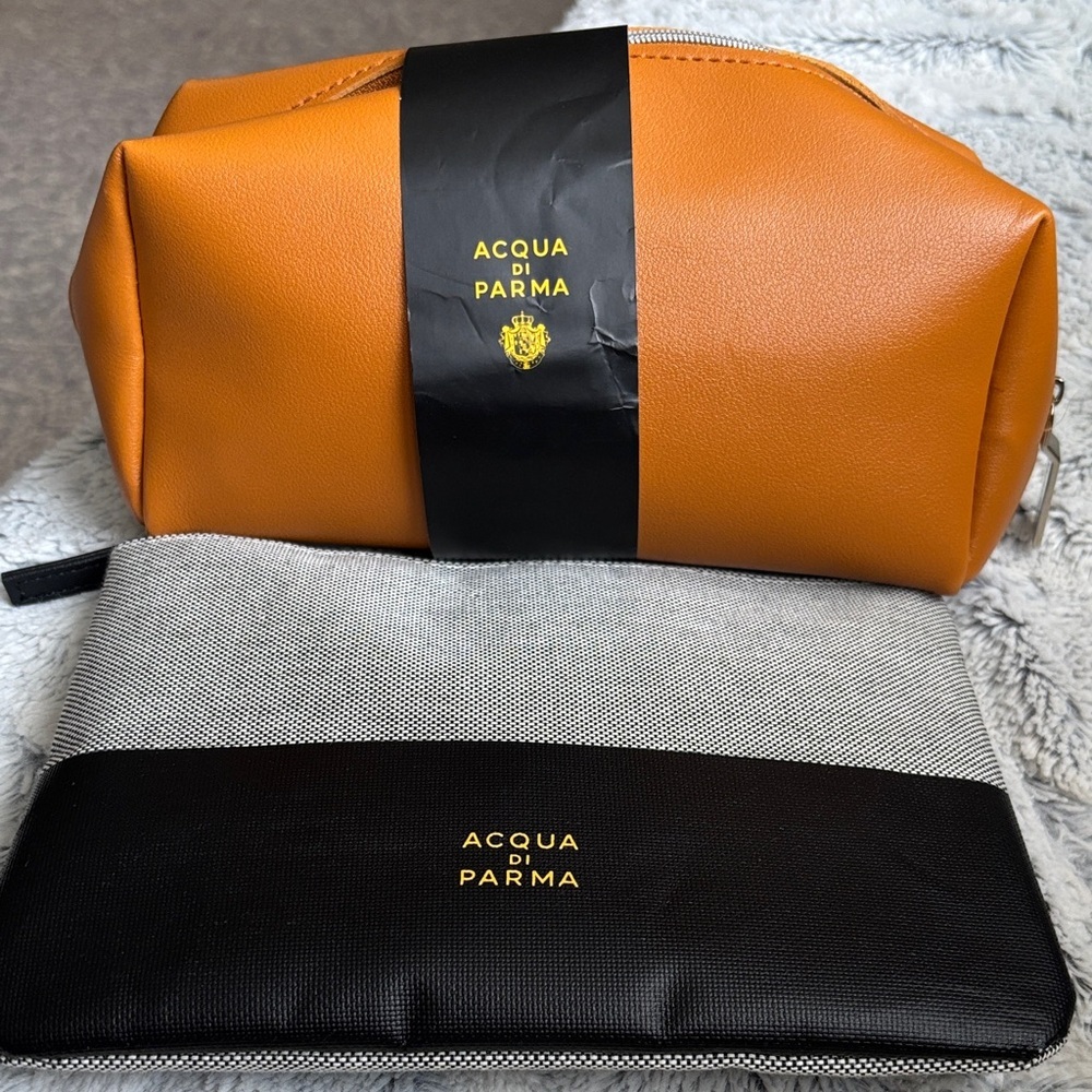 Acqua Di Parma Orange and Black Toiletry Bag Sets two bags